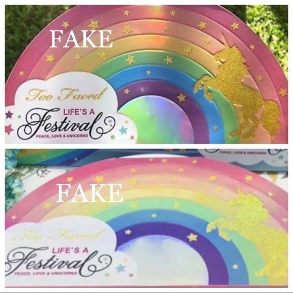 REAL VS. FAKE-Too Faced🌈Life's a Festival Palette - Picture 2 of 5